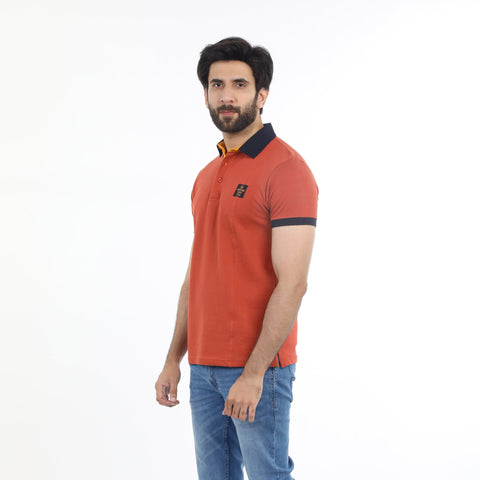 Eminent Men's Half Sleeves Polo T-Shirt - Reddish Brown