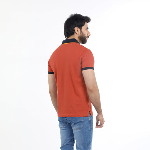 Eminent Men's Half Sleeves Polo T-Shirt - Reddish Brown