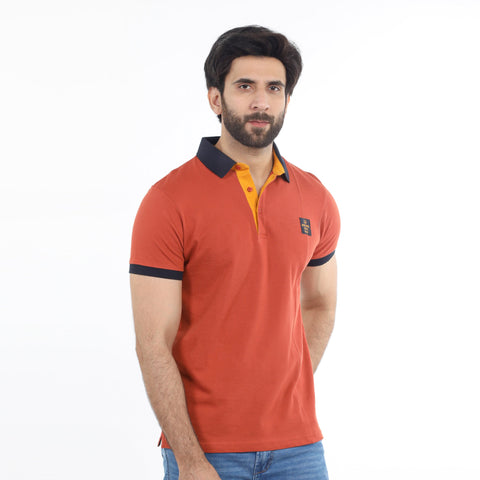 Eminent Men's Half Sleeves Polo T-Shirt - Reddish Brown