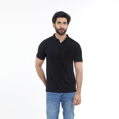 Eminent Men's Half Sleeves Polo T-Shirt - Black