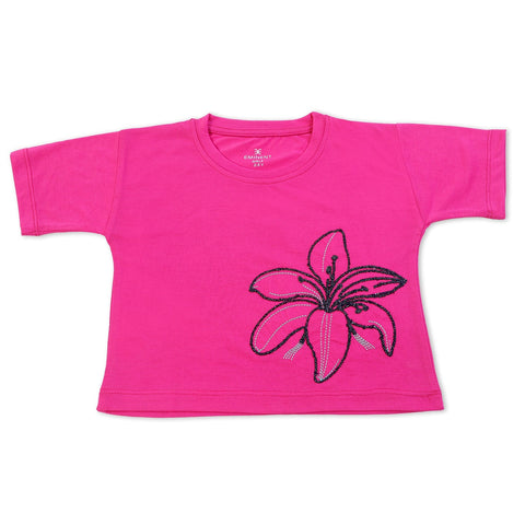 Eminent Girls Half Sleeves T-Shirt - Neon Pink, Girls T-Shirts, Eminent, Chase Value