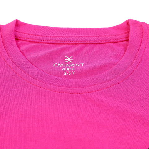 Eminent Girls Half Sleeves T-Shirt - Neon Pink, Girls T-Shirts, Eminent, Chase Value