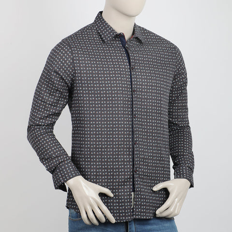 Eminent Men's Casual Full Sleeves Printed Shirt - Charcoal, Men's Shirts, Eminent, Chase Value