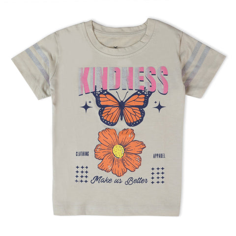 Eminent Girls Half Sleeves T-Shirt - Cream