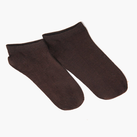 Eminent Men’s Plain Lycra Ankle Socks - Dark Brown