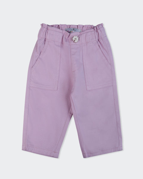 Newborn Girls Twill Cotton Pants
