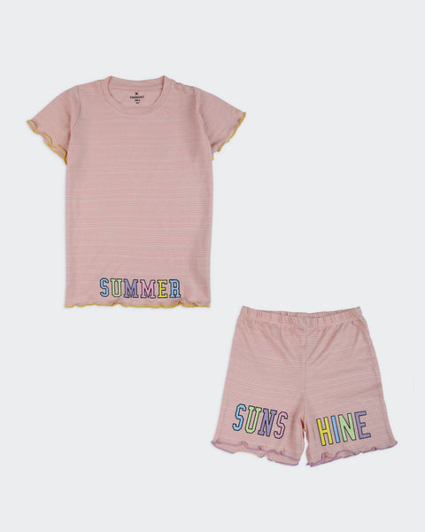 Girls' Rib Graphic Co-ord Set