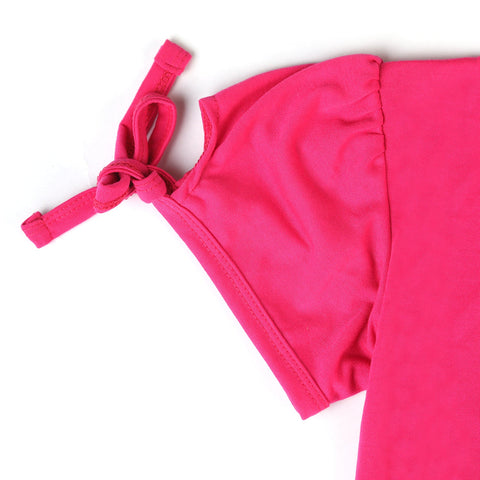 Eminent Girls Half Sleeves T-Shirt - Fuchsia