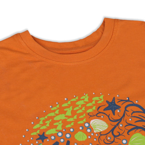 Eminent Girls Half Sleeves T-Shirt - Orange