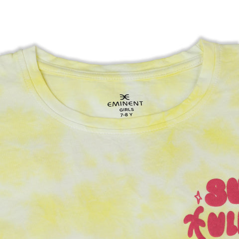 Eminent Girls Half Sleeves T-Shirt - Lemon
