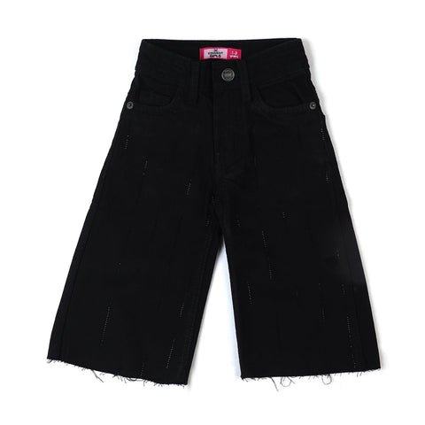 Eminent Girls Wider Leg Denim Pant - Jet Black
