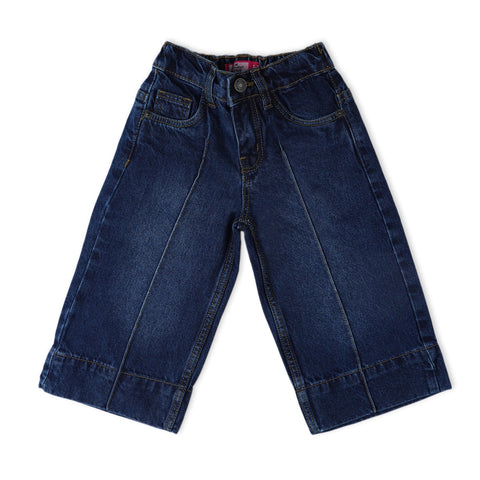 Eminent Girls Denim Capri Pant - Dark  Blue