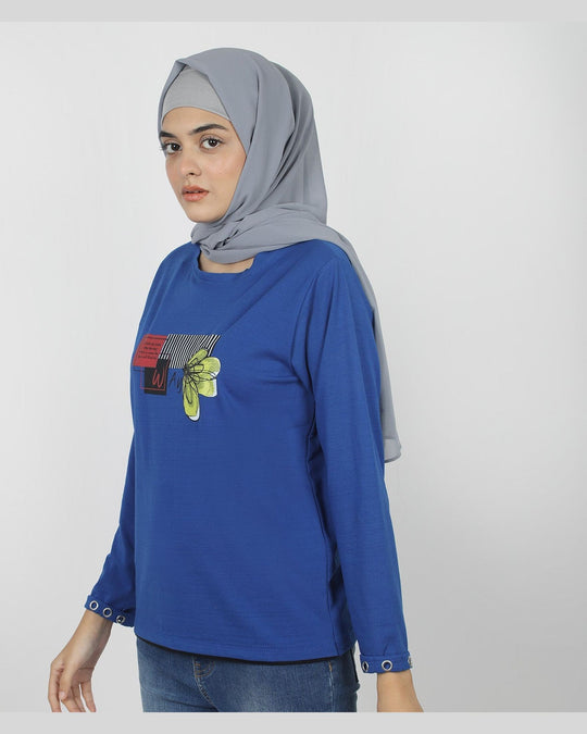 Eminent Women's Full Sleeves T-Shirt - Royal Blue, Women T-Shirts & Tops, Eminent, Chase Value