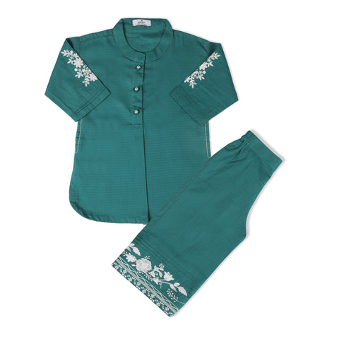 Eminent Girls Embroidered 02 Pcs Suit - Teal