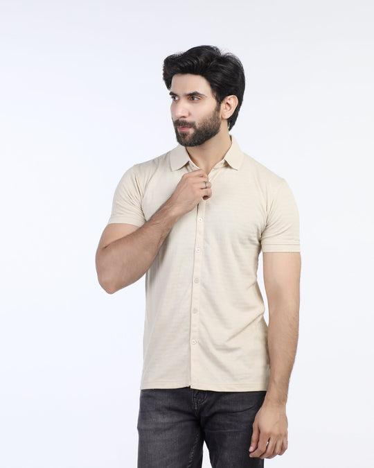 Eminent Men's Half Sleeves Polo Front Open Shirt - Beige, Men's Shirts, Eminent, Chase Value