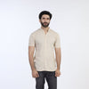 Eminent Men's Half Sleeves Polo Front Open Shirt - Beige