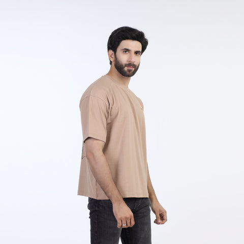 Eminent Men's Half Sleeves  Printed T-Shirt - Brown