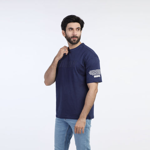 Eminent Men's Half Sleeves T-Shirt - Navy Blue