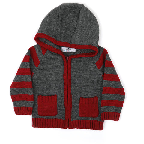Eminent Newborn Boys Sweater - Charcoal & Red, Newborn Boys Winterwear, Eminent, Chase Value