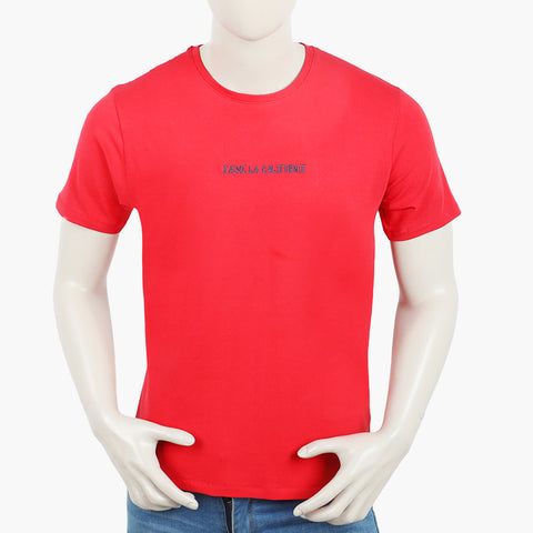 Eminent Men's Round Neck Half Sleeves Printed T-Shirt - Red, Men's T-Shirts & Polos, Eminent, Chase Value