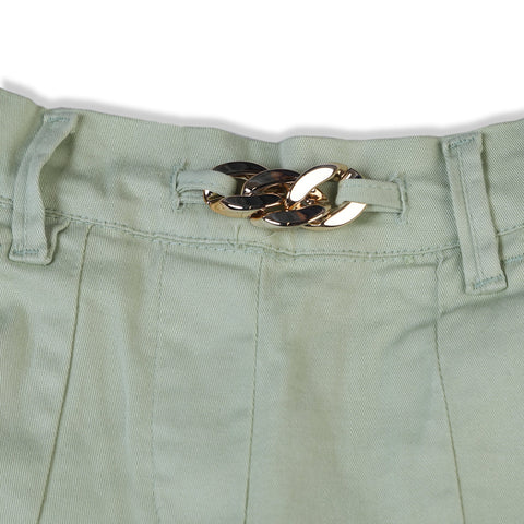 Eminent Girls Cotton Capri Pant - Green