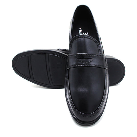 Eminent Men's Black Calf Leather Causal Loafers, Men's Casual Shoes, Eminent, Chase Value