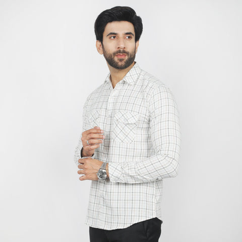 Eminent Men's Casual Check Shirt - White, Men's Shirts, Eminent, Chase Value