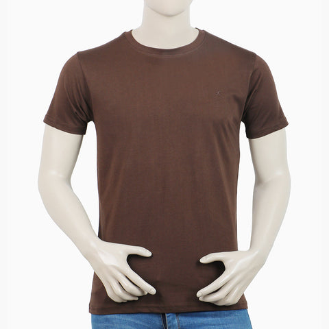 Eminent Men's Round Neck Half Sleeves T-Shirt - Brown