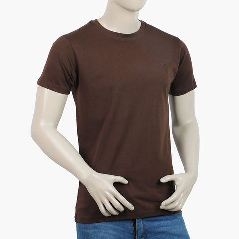 Eminent Men's Round Neck Half Sleeves T-Shirt - Brown