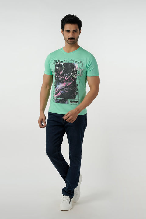 Eminent Men's Round Neck Half Sleeves Printed T-Shirt