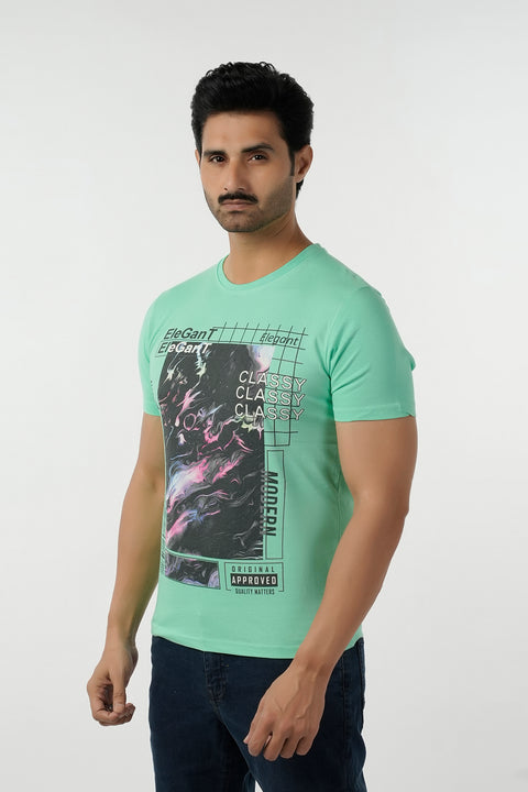 Eminent Men's Round Neck Half Sleeves Printed T-Shirt