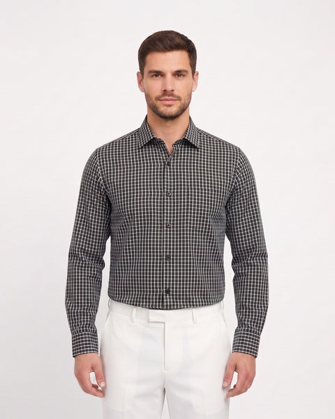 Men's Formal Dobby Check Shirt