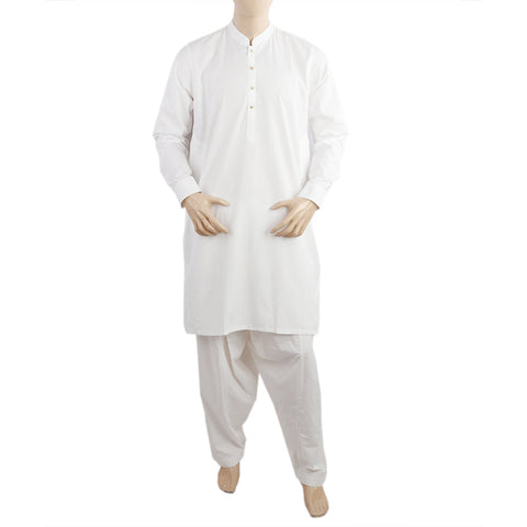 Men's Eminent Trim Fit Shalwar Suit - White, Men's Shalwar Kameez, Eminent, Chase Value