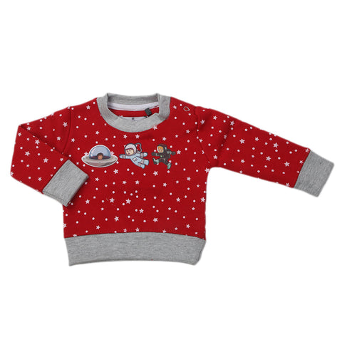 Newborn Girls Eminent Fleece Sweat Shirt - Red, Kids, New Born Girls Winterwear, Eminent, Chase Value