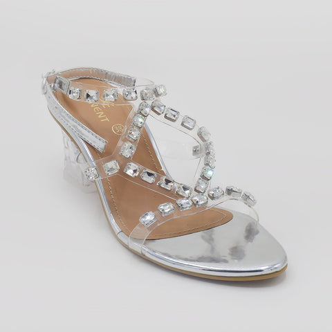 Eminent Women's Heel Sandal - Silver