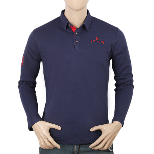Men's Eminent Full Sleeves Polo T-Shirt - Navy Blue, Men, T-Shirts And Polos, Eminent, Chase Value