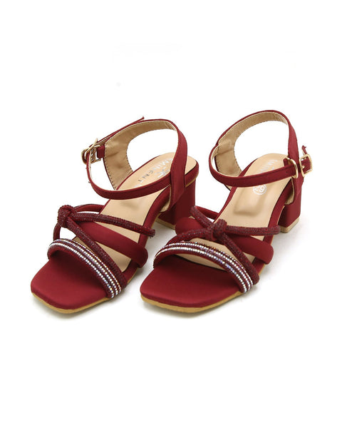 Eminent Girls Heel Sandal - Maroon, Girls Sandals, Eminent, Chase Value