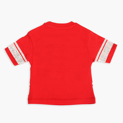 Eminent Newborn Girls Half Sleeves T-Shirt - Red, Newborn Girls T-Shirts, Eminent, Chase Value