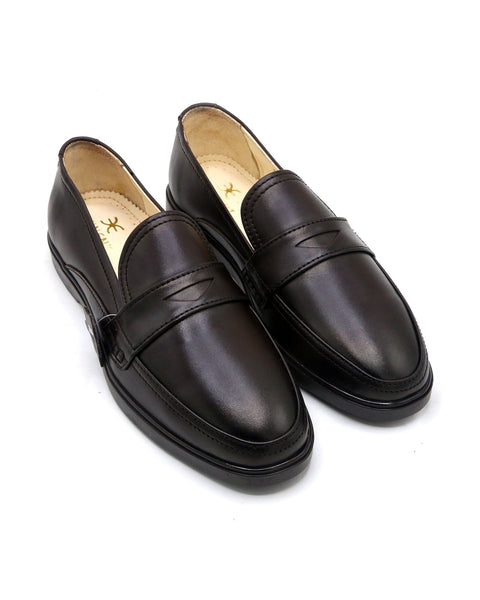 Eminent Men's Brown Calf Leather Causal Loafers, Men's Casual Shoes, Eminent, Chase Value