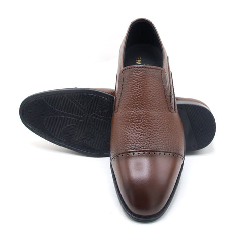 Eminent Comfortable Slip-On Leather Moccasins - Mustard, Men's Formal Shoes, Eminent, Chase Value