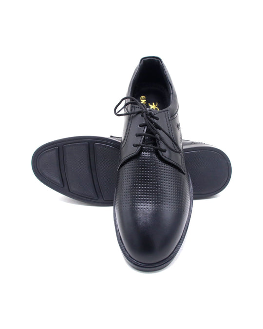 Eminent Business Formal Breathable Leather Lace-up Shoe - Black, Men's Formal Shoes, Eminent, Chase Value