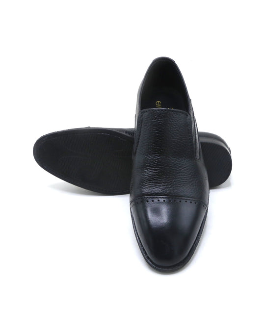 Eminent Comfortable Slip-On Leather Moccasins - Black, Men's Formal Shoes, Eminent, Chase Value
