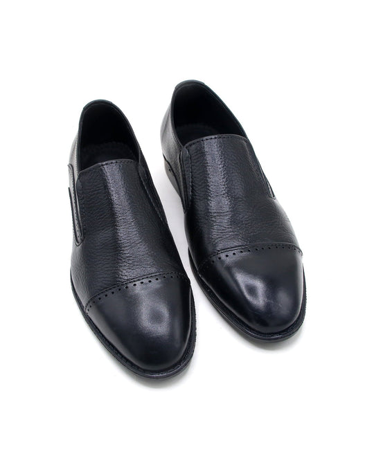 Eminent Comfortable Slip-On Leather Moccasins - Black, Men's Formal Shoes, Eminent, Chase Value