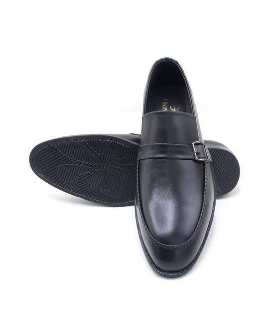 Eminent Comfortable Slip-On Leather Moccasins  - Black, Men's Formal Shoes, Eminent, Chase Value