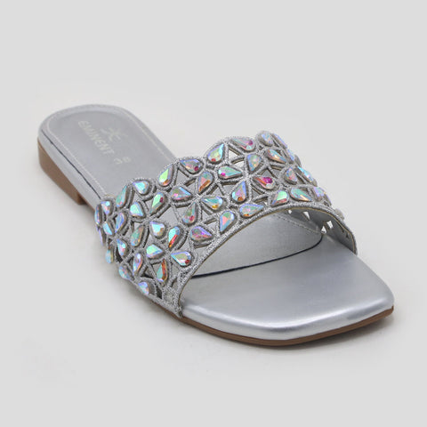 Women's Slippers - Silver, Women Slippers, Eminent, Chase Value