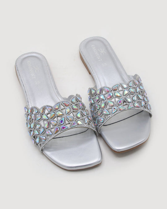 Women's Slippers - Silver, Women Slippers, Eminent, Chase Value