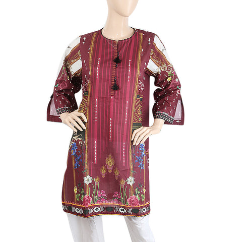 Women's Digital Printed Kurti - Maroon, Women, Ready Kurtis, Eminent, Chase Value