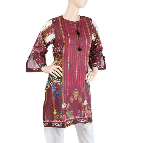 Women's Digital Printed Kurti - Maroon, Women, Ready Kurtis, Eminent, Chase Value