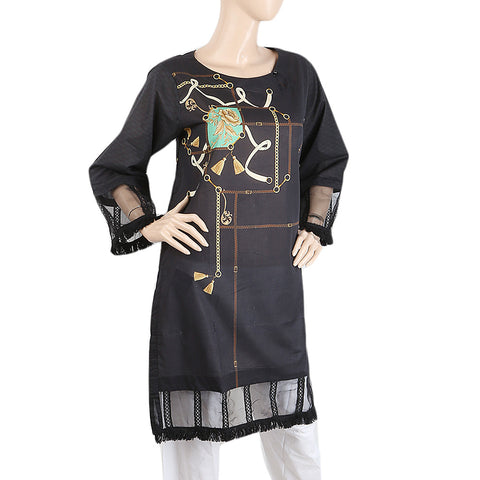 Women's Digital Printed Kurti - Black, Women, Ready Kurtis, Eminent, Chase Value