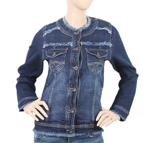 Women's Denim Jackets With Flare - Dark Blue, Women, Jackets, Eminent, Chase Value